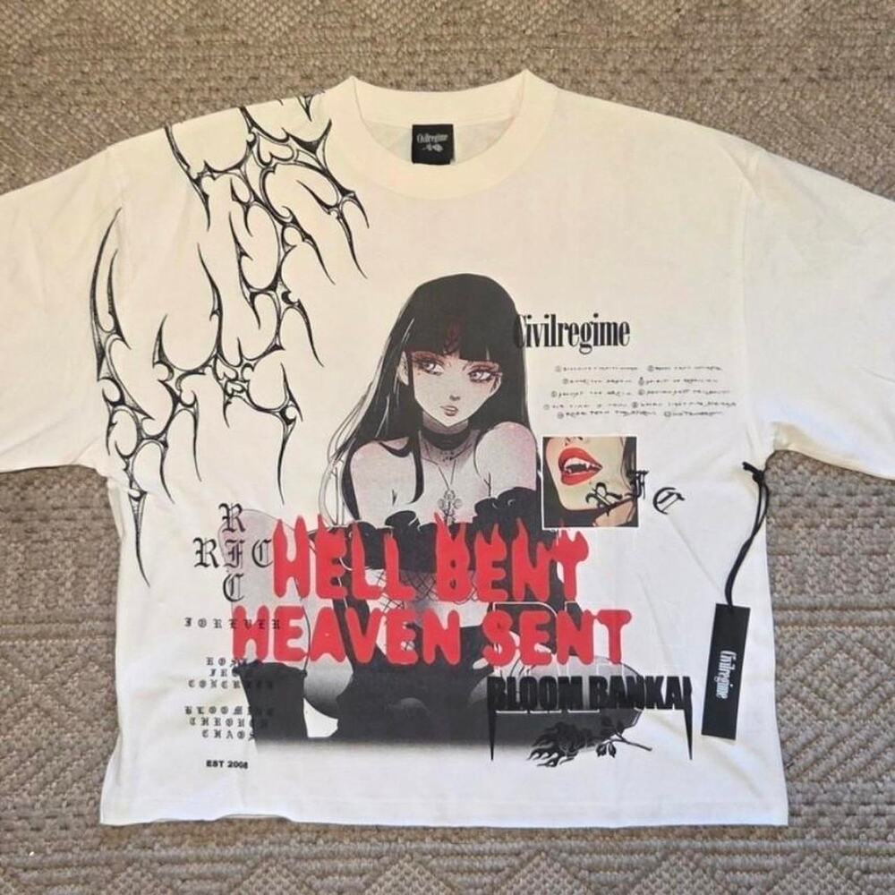 Civil Regime “Bloom Bankai Temptress Dungeon” Tee – Butter (Size L) – NWT